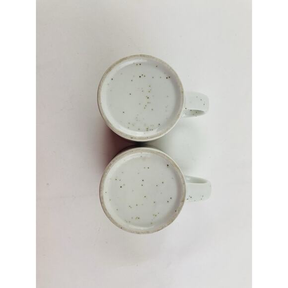 Set 2- Vintage Speckled Stoneware Red Cardinal Bird Ceramic Coffee Mugs Cups Tea - Picture 9 of 13